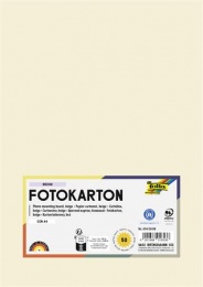 Dekorkarton, 2 oldalas, A4, 300 g, 50 lap, FOLIA, bézs