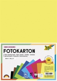 Dekorkarton, 2 oldalas, A4, 300 g, 10x5 lap, FOLIA, vegyes színek