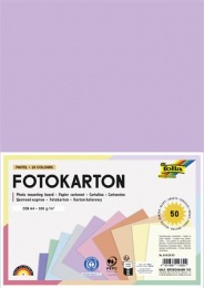 Dekorkarton, 2 oldalas, A4, 300 g, 10x5 lap, FOLIA, „Pastel”, vegyes színek
