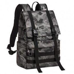 Notebook hátizsák, 15,6", rolltop, 15L, RIVACASE "7621 Sherwood", szürke-terepminta