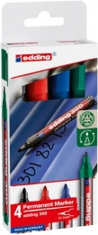 Alkoholos marker készlet, 1,5-3 mm, kúpos, EDDING "300", 4 különböző szín