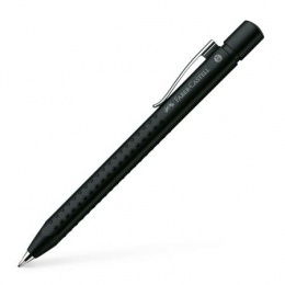 Golyóstoll, 1 mm, XB, nyomógombos, metál fekete tolltest, FABER-CASTELL "Grip-2011", kék
