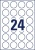 Etikett, univerzális, 40 mm, kör, AVERY ZWECKFORM, 2400 etikett/csomag