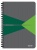 Spirálfüzet, A5, kockás, 90 lap, laminált karton borító, LEITZ "Office", szürke-zöld