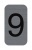 Információs tábla, öntapadó, 2,5x4,4 cm, alumíniumhatású, EXACOMPTA, 9-es