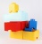Tárolódoboz, szögletes, LEGO, sárga