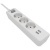 Elosztósor, 3 csatlakozóaljzat, 2xUSB-A, 2 m kábel, PHILIPS, fehér