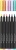 Ecsetirón készlet, FABER-CASTELL "Black Edition", 6 különböző pasztell szín